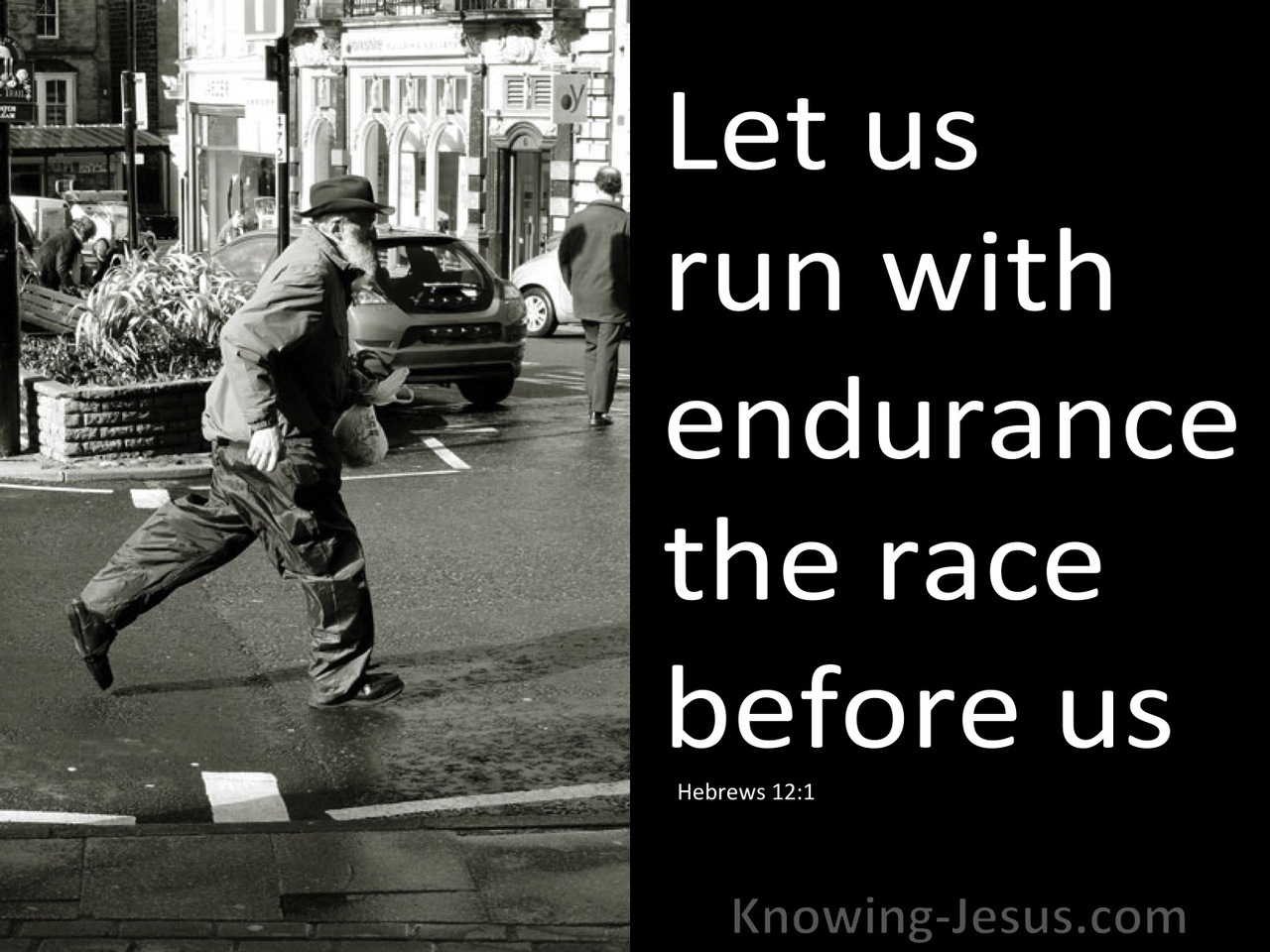 Hebrews 12:1 Run With Patience (black)